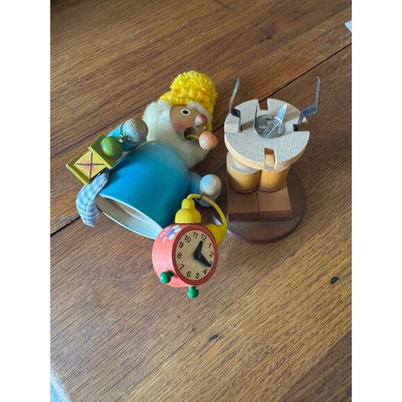 Steinbach Vtg German Wooden Smoker The Clocksmith The Sandman Rare - Picture 8 of 8